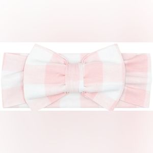 Little Sleepies Petal Watercolor Gingham Luxe Bow Headband